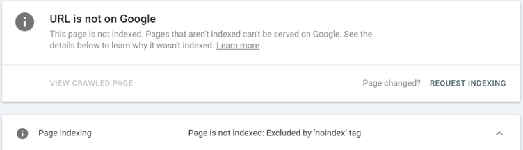 GSC: URL is not indexed