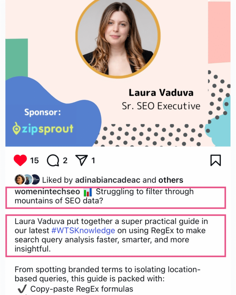 RegEx in SEO on Instagram Post